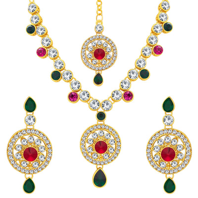 Sukkhi Sublime Gold Plated AD Necklace Set For Women-1