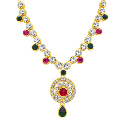 Sukkhi Sublime Gold Plated AD Necklace Set For Women-3