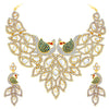 Sukkhi Sleek Peacock Gold Plated AD Necklace Set For Women