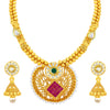 Sukkhi Elegant Invisible Setting Gold Plated American Diamond Necklace Set For Women