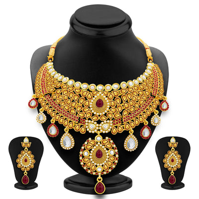 Sukkhi Fancy Gold Plated AD Necklace Set For Women-1