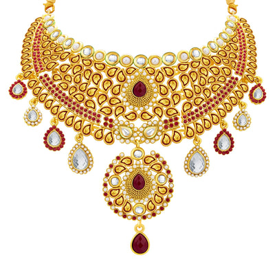 Sukkhi Fancy Gold Plated AD Necklace Set For Women-2