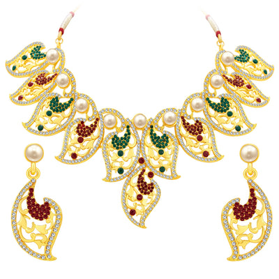 Sukkhi Intricately Gold Plated AD Necklace Set For Women-1