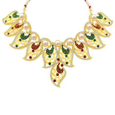 Sukkhi Intricately Gold Plated AD Necklace Set For Women-3