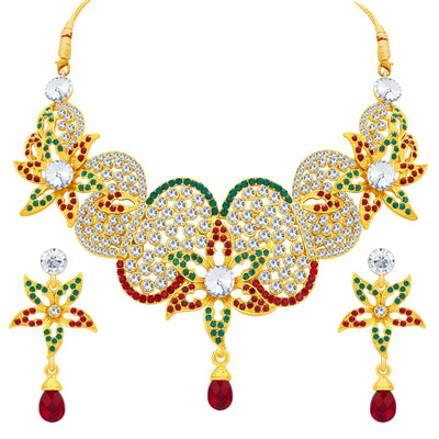 Sukkhi Glorious Gold Plated AD Necklace Set For Women-1