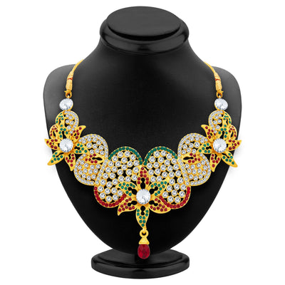 Sukkhi Glorious Gold Plated AD Necklace Set For Women-2