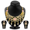 Sukkhi Shimmering Gold Plated AD Necklace Set For Women