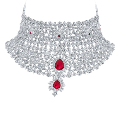 Sukkhi Classic Rhodium Plated AD Necklace Set For Women-3