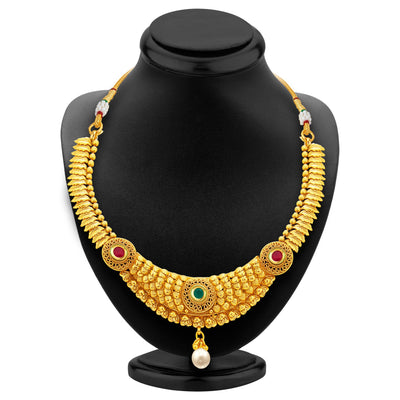 Sukkhi Sleek Gold Plated Necklace Set For Women-3