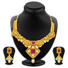 Sukkhi Brilliant Gold Plated American Diamond Necklace Set For Women-1