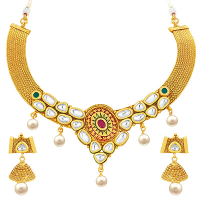 Sukkhi Angelic Gold Plated Kundan Necklace Set For Women