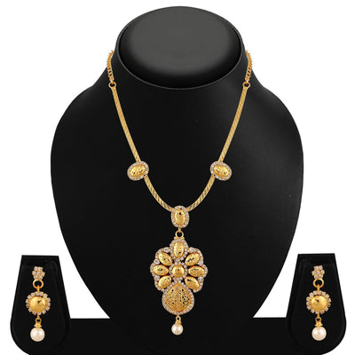 Sukkhi Sublime Gold Plated AD Necklace Set For Women-1