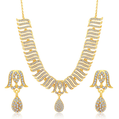 Sukkhi Ethnic Gold Plated Set Of 2 AD Necklace Set Combo For Women-5