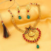 Sukkhi Bollywood Collection Attractive Laxmi Temple Peacock Gold Plated Necklace Set For Women