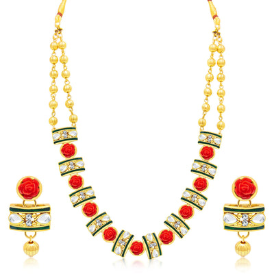 Sukkhi Divine Gold Plated AD Set of 2 Necklace Set Combo For Women-1