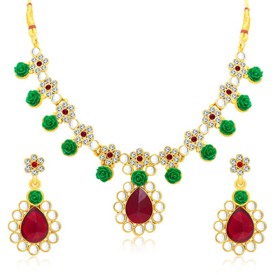 Sukkhi Cluster Gold Plated AD Set of 2 Necklace Set Combo For Women-2