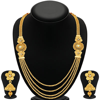 Sukkhi Dazzling Jalebi 4 String Gold Plated Set of 2 Necklace Set Combo For Women-2