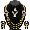 Sukkhi Graceful 3 String Gold Plated Necklace Set For Women