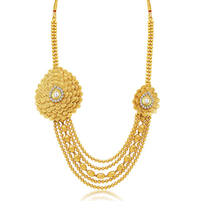 Sukkhi Exquitely Jalebi 5 String Gold Plated AD Necklace Set For Women-1