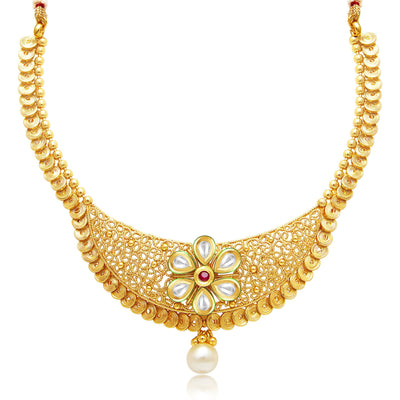 Sukkhi Modish Jalebi Gold Plated Kundan Necklace Set For Women-1