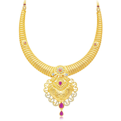 Sukkhi Marvellous Gold Plated AD Necklace Set For Women-1