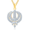 Pissara Charming Gold and Rhodium Plated Cubic Zirconia Stone Studded God Pendant