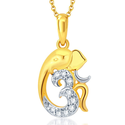 Pissara Fine Ganesha Gold Plated Set of 3 God Pendant with Chain Combo-3