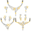 Pissara Trendy Gold Plated CZ Set of 3 Mangalsutra Set Combo For Women