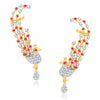 Pissara Ritzzy Gold and Rhodium Plated Cubic Zirconia and Ruby Stone Studded Ear cuff-1