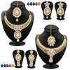 Sukkhi Royal Gold Plated AD Set of 2 Necklace Set with Set of 10 Changeable Stone Combo For Women
