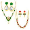 Sukkhi Divine Gold Plated AD Set of 2 Necklace Set Combo For Women