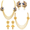 Sukkhi Beguiling 4 String Gold Plated Set of 2 Necklace Set Combo For Women-1