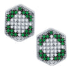 Pissara Cluster Rhodium Plated Emerald CZ Micro Pave Pendant Set-2