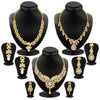 Sukkhi Intricately Gold Plated AD Set of 3 Necklace Set Combo For Women