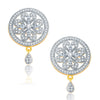 Pissara Dangling Gold And Rhodium Plated CZ Pendant Set For Women-2