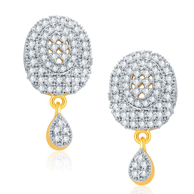 Pissara Trendy Gold And Rhodium Plated CZ Pendant Set For Women-2