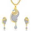 Pissara Beguiling Gold And Rhodium Plated CZ Pendant Set For Women