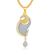Pissara Beguiling Gold And Rhodium Plated CZ Pendant Set For Women-1
