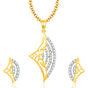 Pissara Lively Gold And Rhodium Plated CZ Pendant Set For Women