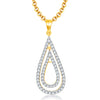 Pissara Opulent Gold And Rhodium Plated CZ Pendant Set For Women-1
