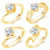 Sukkhi Stunning Gold Plated Solitaire Set of 4 Ladies Ring Combo For Women