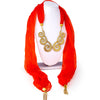 Sukkhi Cluster Chiffon Detachable Scarf Necklace With Chain For Women