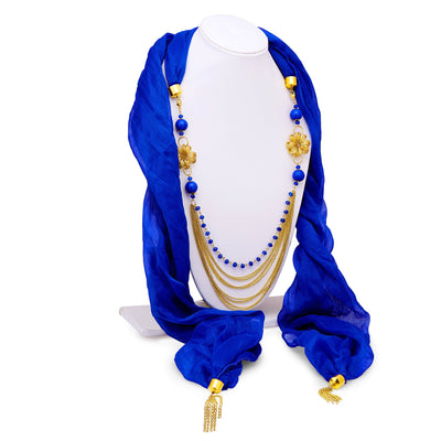 Sukkhi Ritzy Chiffon Detachable Scarf Necklace With Chain For Women