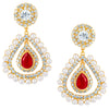 Sukkhi Enchanting Gold Plated Earrings With AD and White Pearls