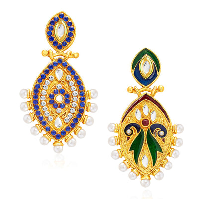 Sukkhi Elegant Peacock Gold Plated Kundan Reversible Earring For Women
