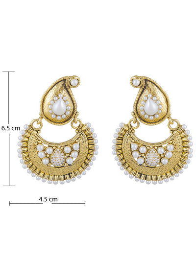 Sukkhi Creative Gold Plated Chandbali Earring For Women-1
