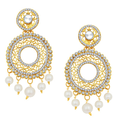 Sukkhi Gleaming Gold Plated AD Earring For Women-2