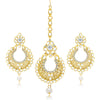 Sukkhi Excellent Gold Plated AD Earring With Mangtikka Set For Women