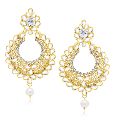 Sukkhi Excellent Gold Plated AD Earring With Mangtikka Set For Women-1