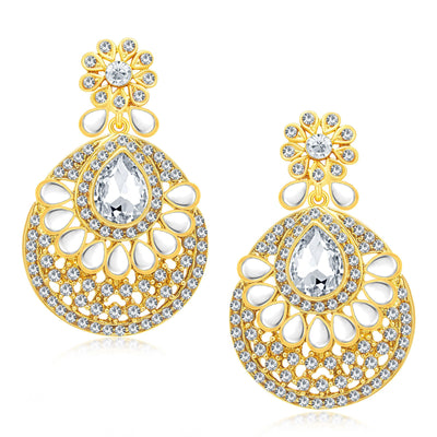Sukkhi Gorgeous Gold Plated AD Earring With Mangtikka Set For Women-1